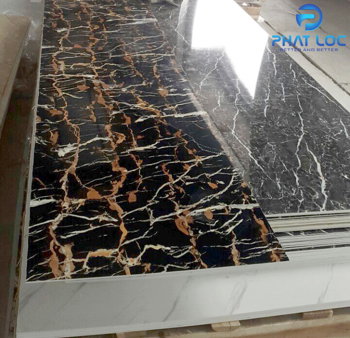 Tấm PVC vân đá PL-8619 (Đen Kim Long) 1 Tấm PVC vân đá PL-8619 (Đen Kim Long)