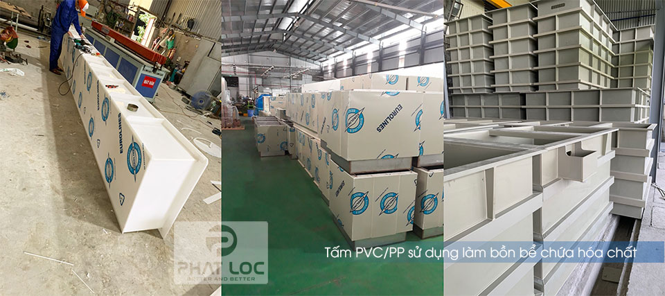 Rigid PVC Board 2 Tấm nhựa PVC làm bồn chứa hóa chất