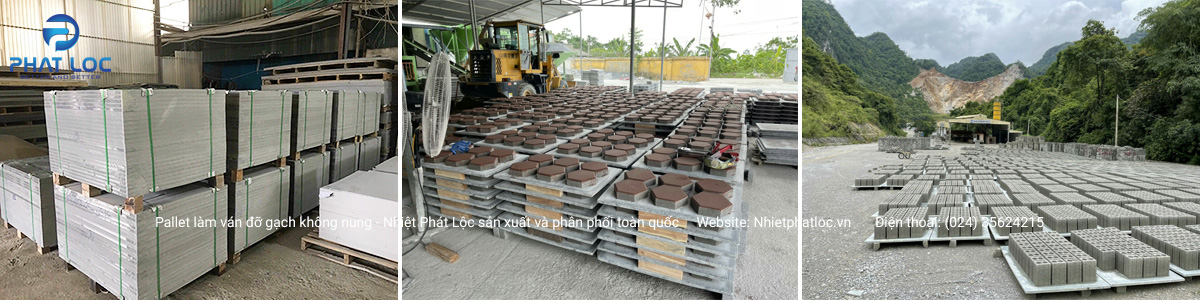 Đơn Vị Sản Xuất Tấm Nhựa PVC/PP/PE Chất Lượng Cao, Uy Tín Nhất Trên Thị Trường 4 Pallet PVC đỡ gạch không nung thay thế cho Pallet tre, gỗ, sắt truyền thống