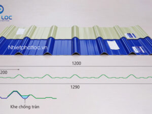 Tôn Nhựa 7 Sóng Vuông - PVC/ASA Eurolines 9 Tấm lợp nhựa 7 sóng vuông Phát Lộc