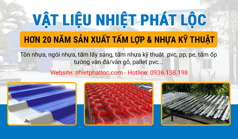 Tôn nhựa - ngói nhựa PVC/ASA Phát Lộc 5 npl banner nhietphatloc